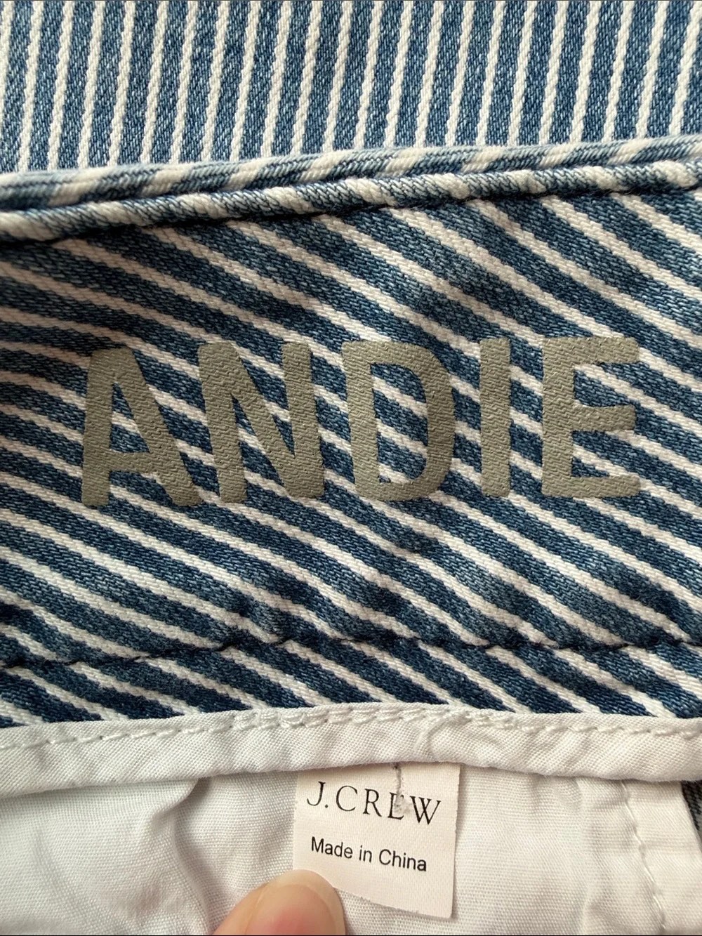J. Crew Navy and White Pinstriped Bermuda Shorts